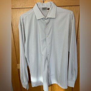 Reaction Kenneth Cole Slim Fit White and Blue Star Dress Shirt
